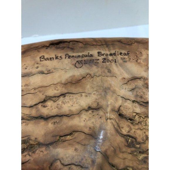 Vintage Wood Art Bowl Banks Peninsula Broadleaf New Zealand Signed 2001 22” - Picture 2 of 8